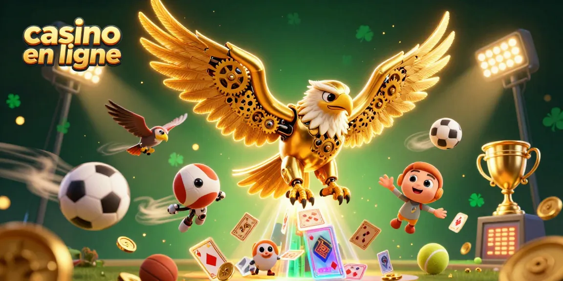Plongez dans un casino en ligne animé avec une illustration virtuelle captivante et des éléments de jeu éducatifs.