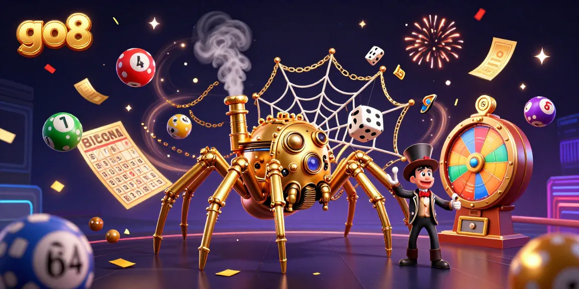 Experience thrilling gameplay at go8, as the golden spider spins luck with dice and lottery balls!