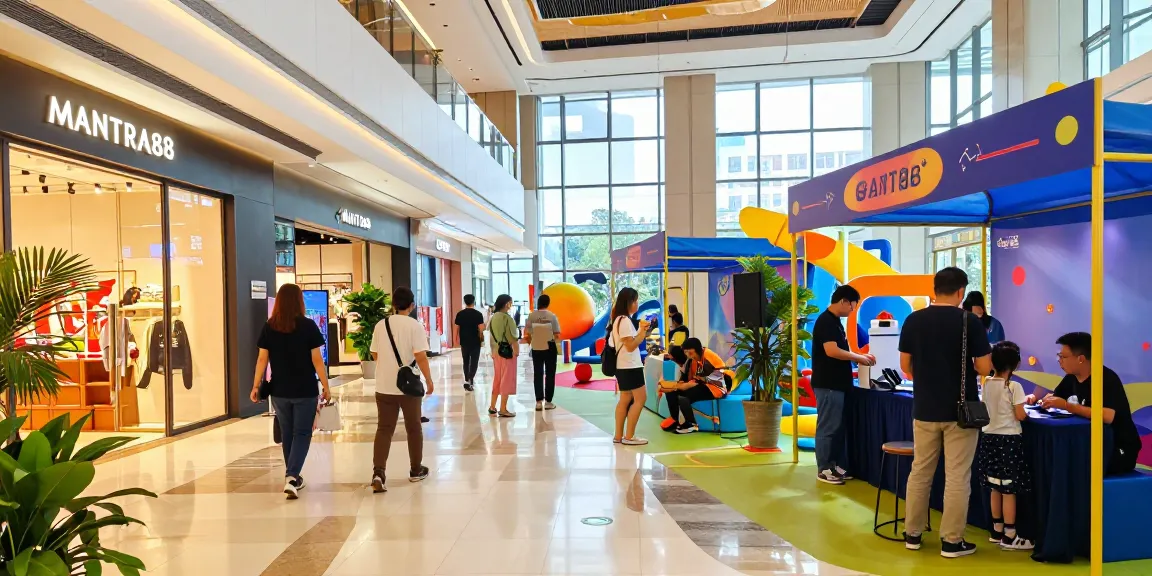 Visit MANTRA88 for a vibrant commercial and entertainment experience, showcasing lively shopping and recreational activities.