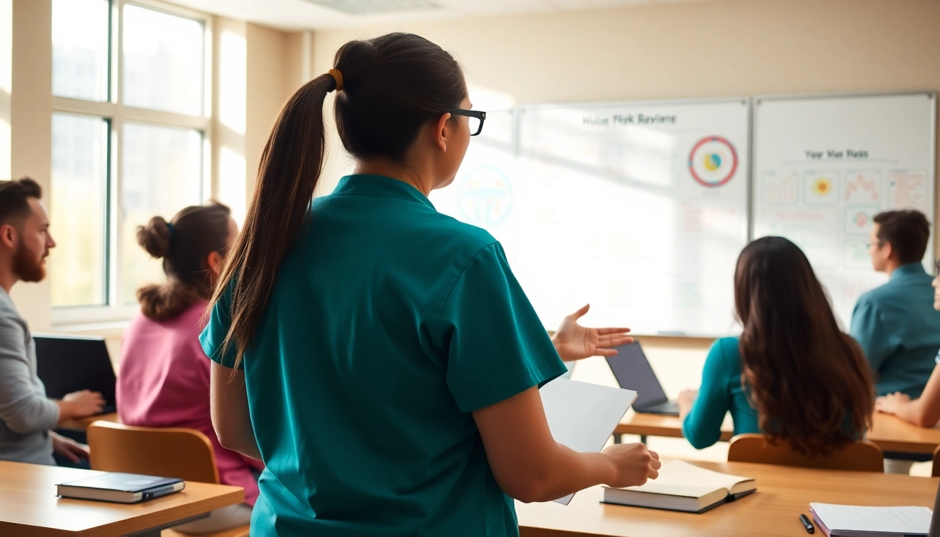 Engaging in person Nclex review in Houston with professional instructor guiding nursing students.