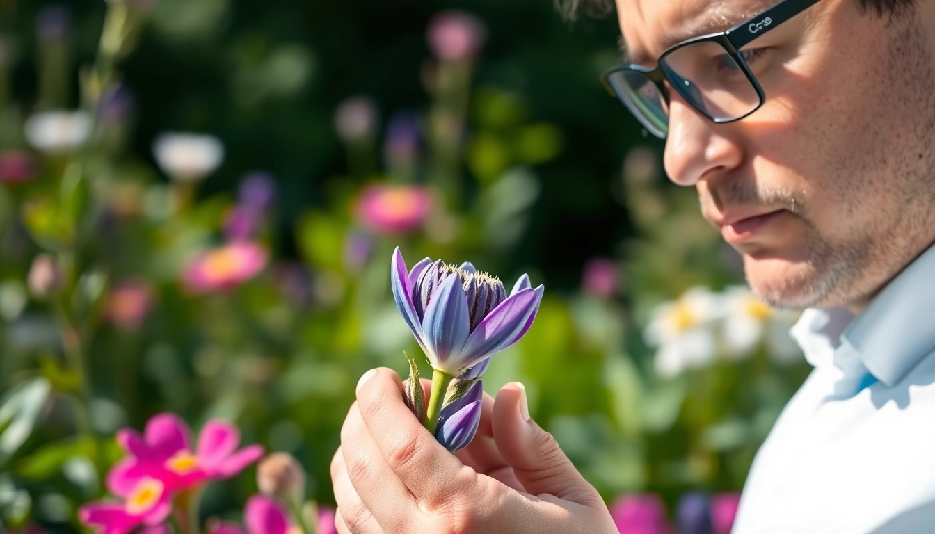 Entdecken Sie die einzigartige bluetenbande in einem lebhaften Garten.