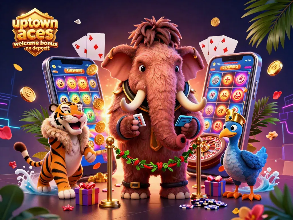 Spin the reels with the uptown aces welcome bonus no deposit in a vibrant casino scene.