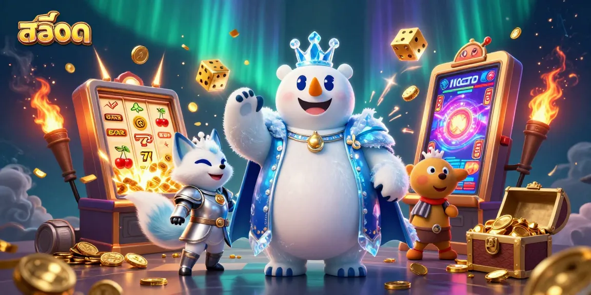Deploy สล็อต symbols on a fantabulous jackpot scene with ice king and a snow fox in action.