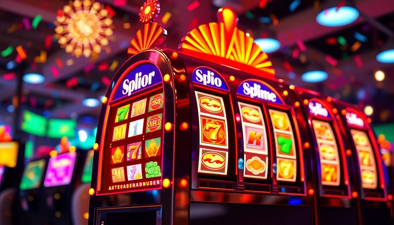 Pistolo casino bonus feestelijke sfeer met kleurrijke gokkasten en glinsterende lichten