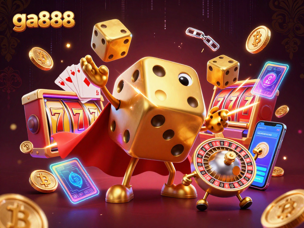 Experience thrilling jackpots with ga888 in a vibrant 3D casino scene.