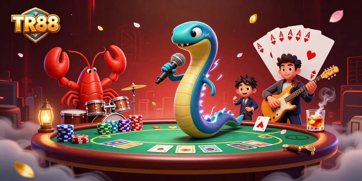 TR88 showcases a lively underwater casino scene with a DJ electric eel, vibrant poker tables, and dynamic game elements.