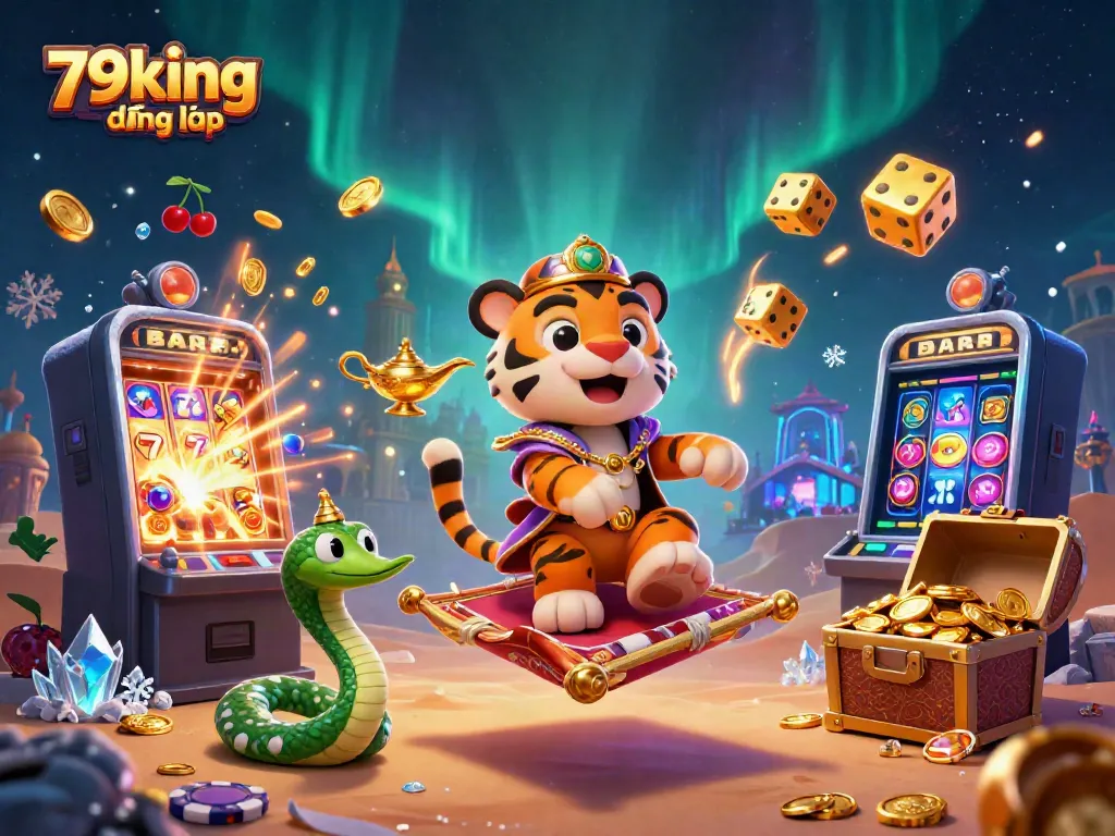 Experience the thrill of 79king đăng nhập with a vibrant casino scene showcasing a tiger sultan and jackpot elements.