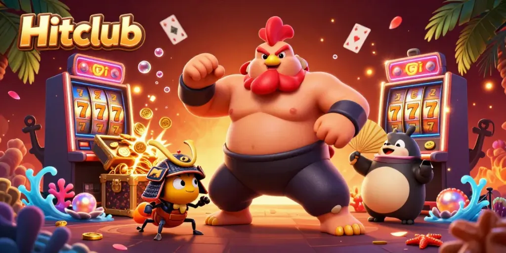 Hitclub gaming experience featuring a dynamic scene of characters and exciting casino elements.