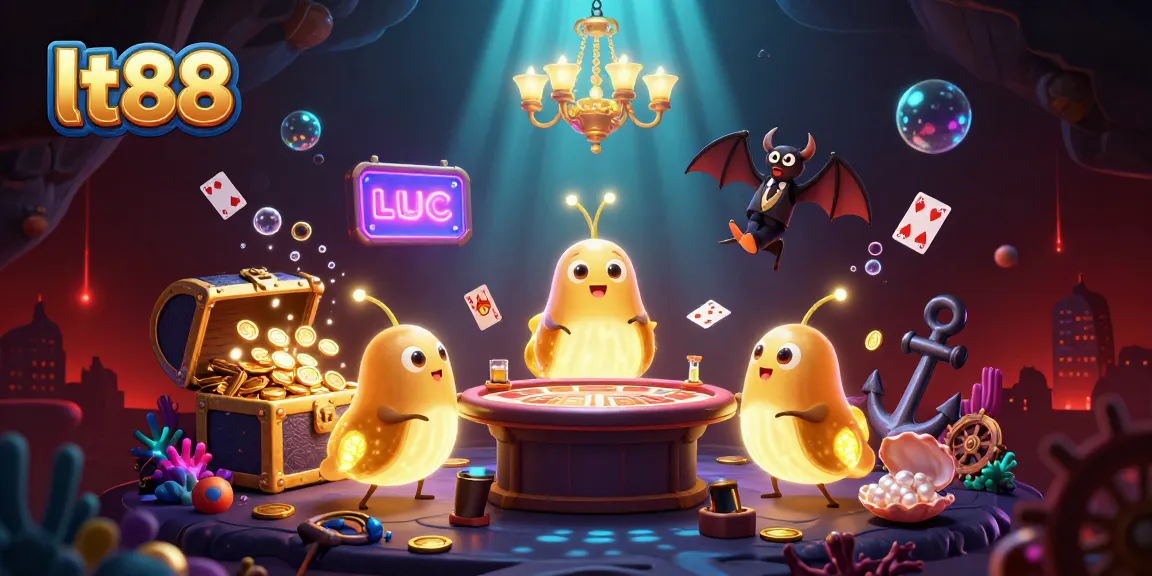 Experience vibrant casino magic at lt88 with glowing creatures lighting the games.