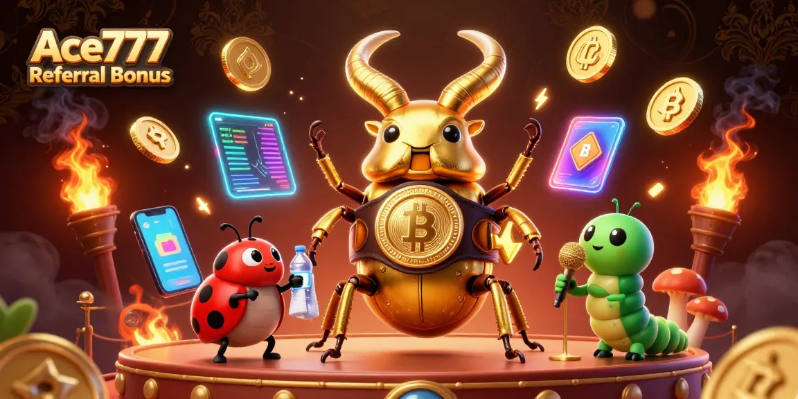Experience the Ace777 Referral Bonus through fun gaming with dynamic characters and vibrant 3D elements.
