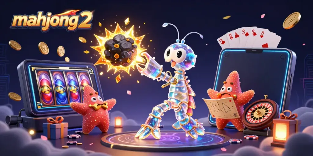 Experience mahjong 2 with a galactic sushi-inspired scene filled with vibrant gaming elements.