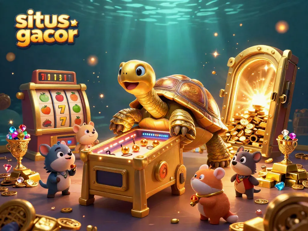 Play exciting games at situs slot gacor with golden tortoise and jackpot themes.