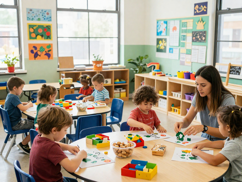 Japanese kindergarten Singapore students joyfully learning through hands-on activities in a vibrant preschool.