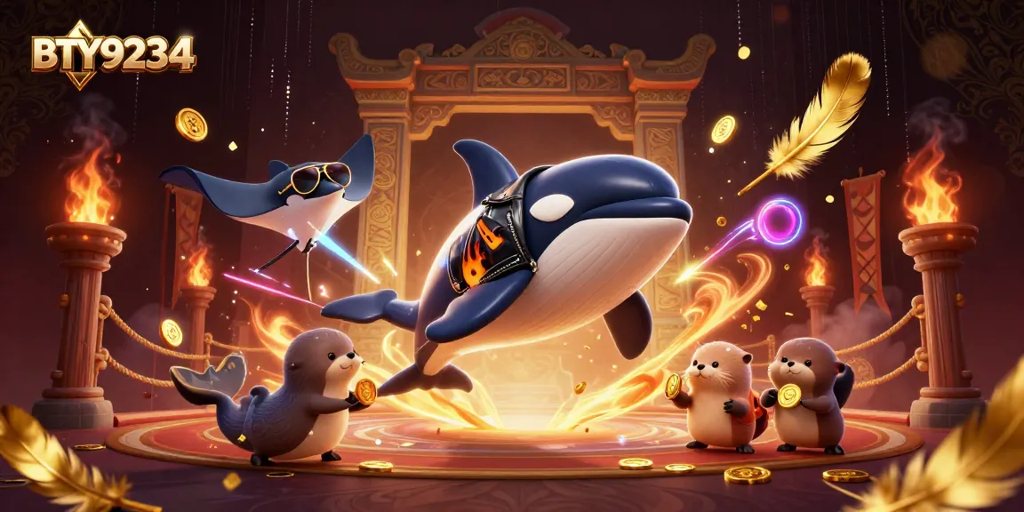 Bet on big wins with BTY9234 featuring a biker orca whale and coins!