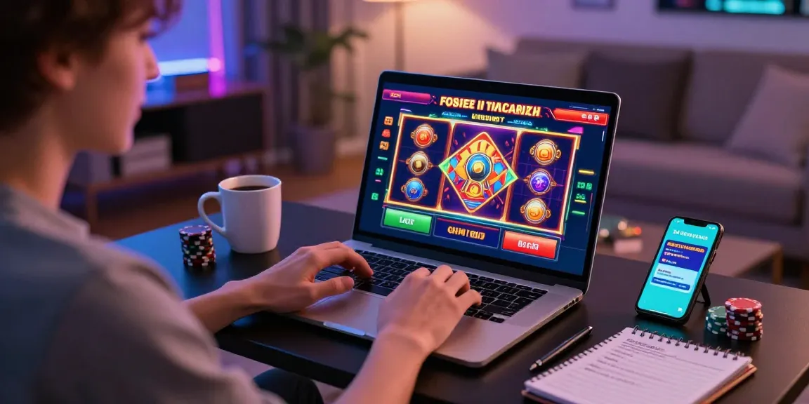 Pengguna bersemangat bermain LUXURY777 Link Alternatif di laptop dengan suasana kasino virtual modern.