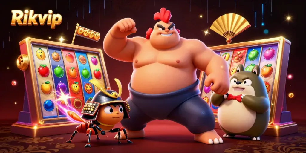 Experience thrilling Rikvip action with powerful characters in a vibrant casino setting.