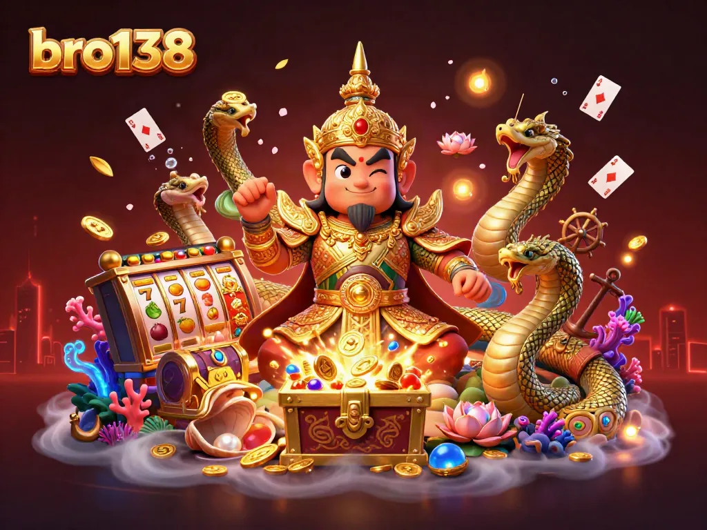 Engage with the fantasy of bro138 as golden guardians protect riches in a vivid casino world.
