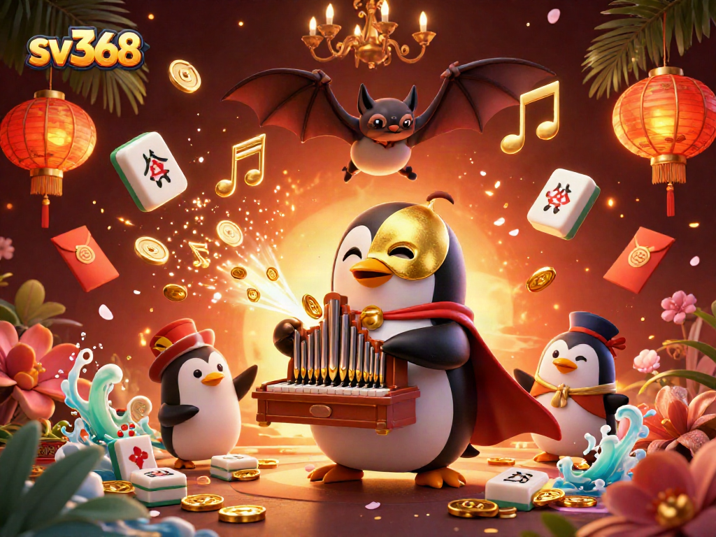Engage with sv368's thrilling casino atmosphere as a penguin plays for fortune.