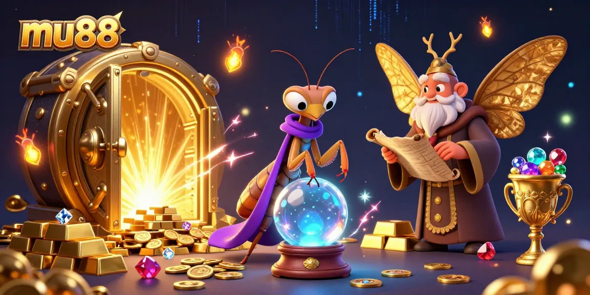Experience mu88's vibrant fortune-telling scene with enchanting characters and rich casino elements.