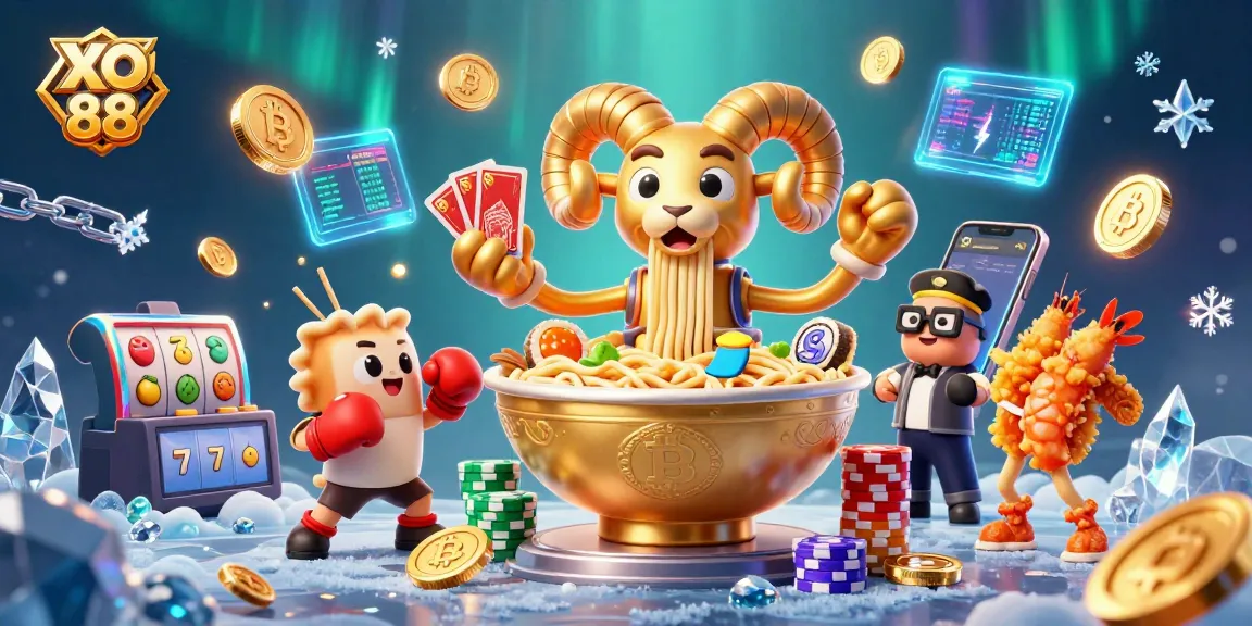 Join the excitement at XO 88 with our vibrant casino scene featuring animated characters and gaming elements.