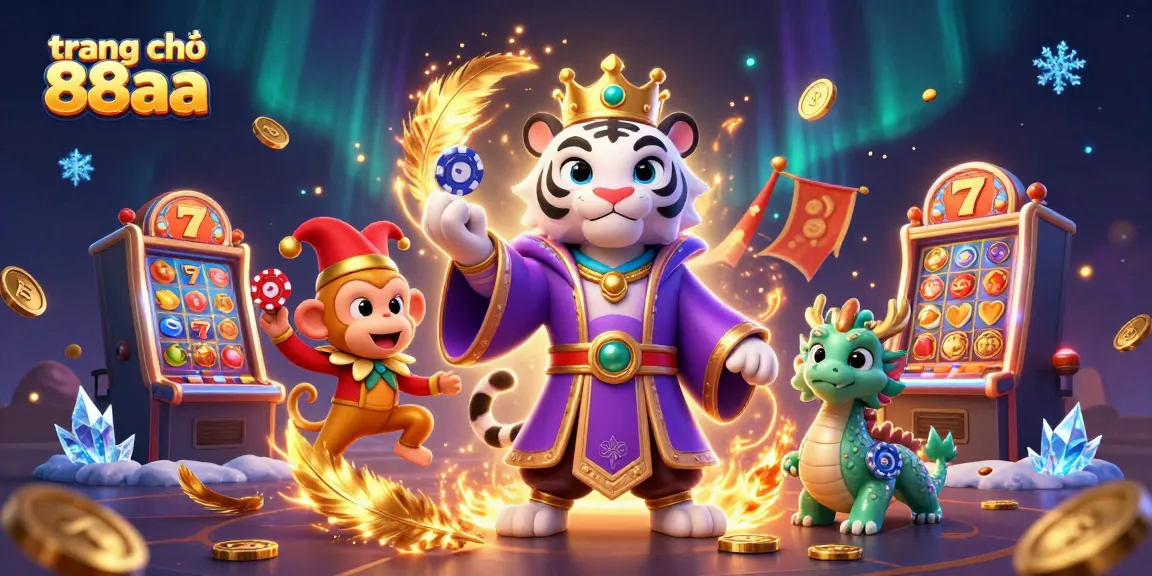 Play exhilarating games at trang chủ 88aa with a vibrant 3D casino scene featuring lively characters.