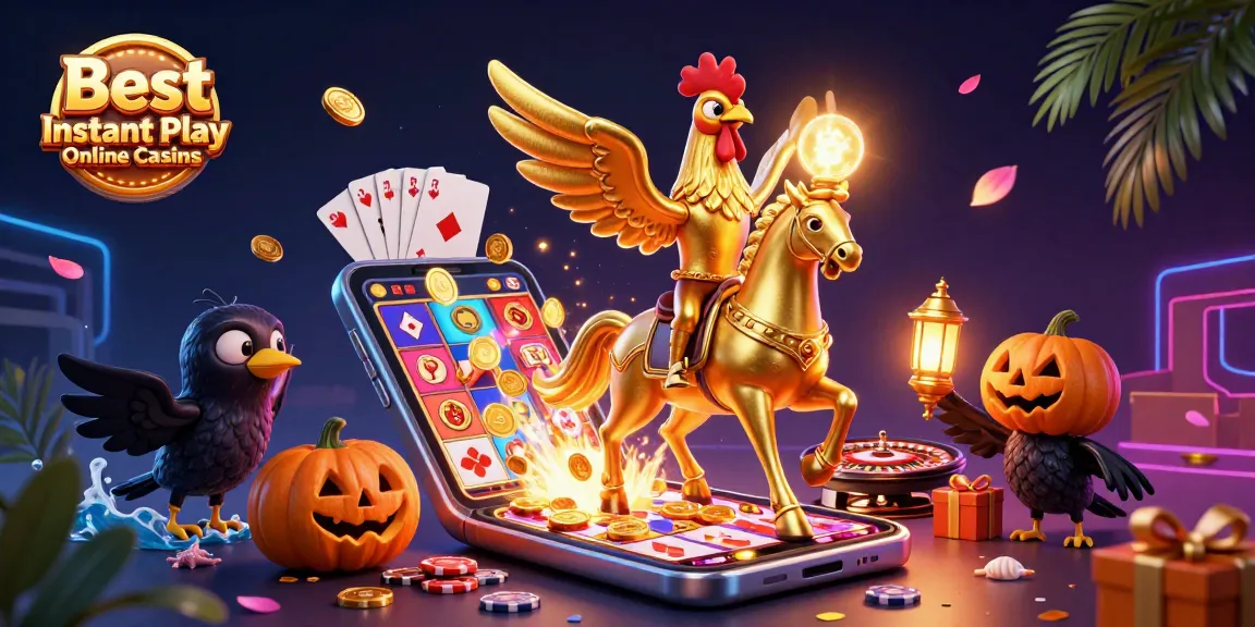 Experience the excitement and speed of the Best Instant Play Online Casinos through vibrant casino visuals.