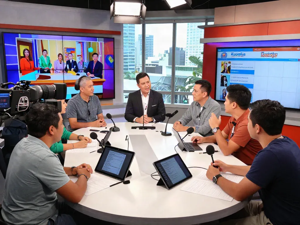 Behind-the-scenes collaboration at Kapamilya Channel's studio showcasing hosts and crew working on upcoming shows.