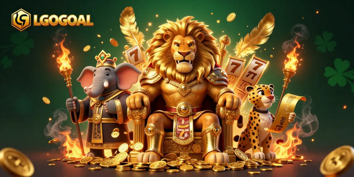 Engage with exciting gaming experiences at LGOGOAL, featuring vibrant scenes of slot adventures and royal themes.