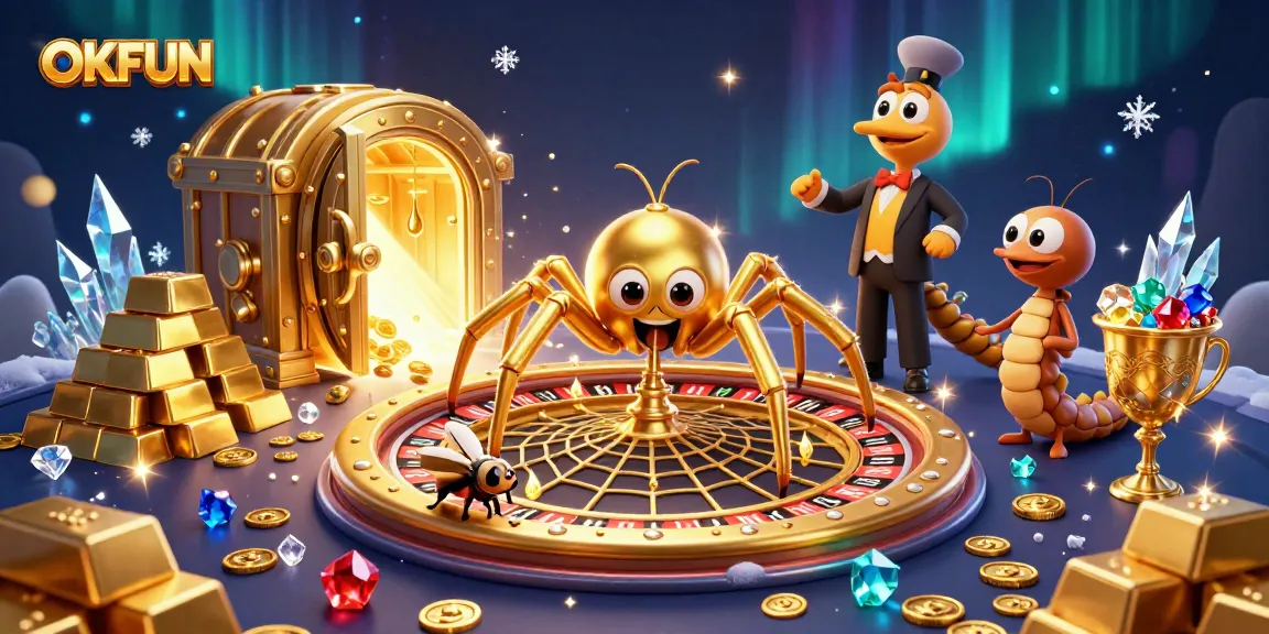 Engage with OKFUN's roulette web, where thrilling bets and golden treasures collide!