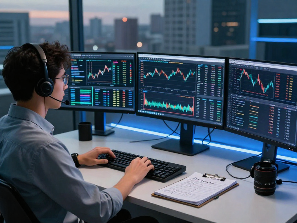 Trabajo digital en trading con Immediate Edge y gráficos de criptomonedas en un entorno moderno.
