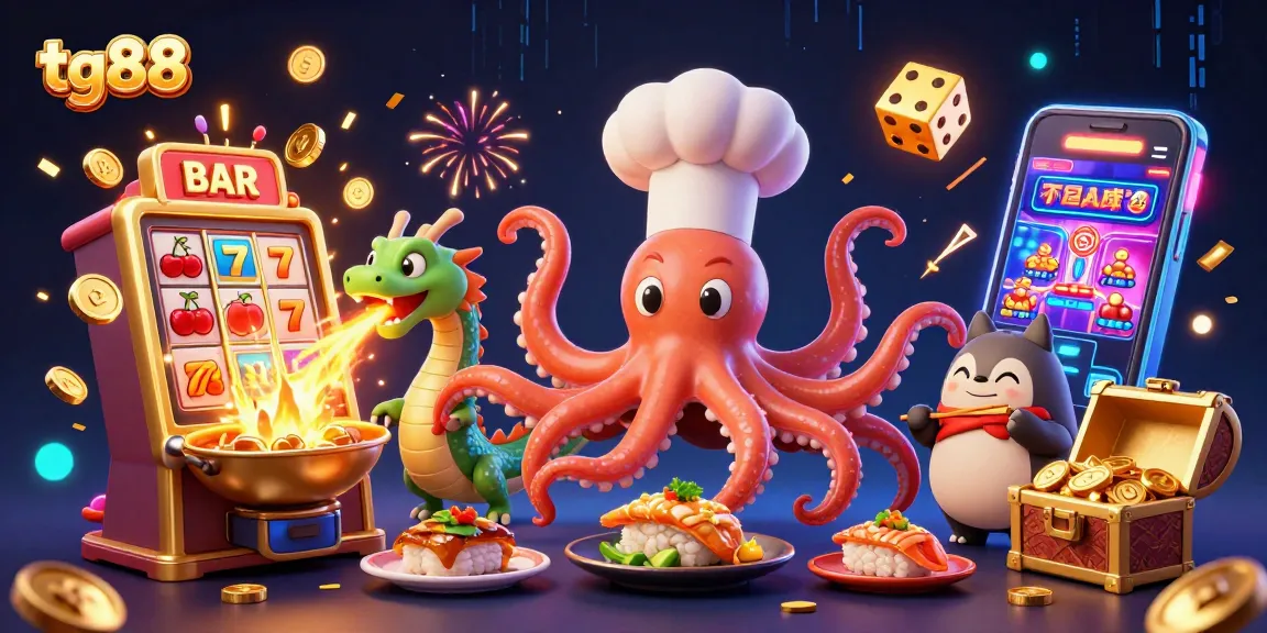 Experience tg88 with a vibrant casino-themed illustration featuring dynamic characters and exciting game elements.