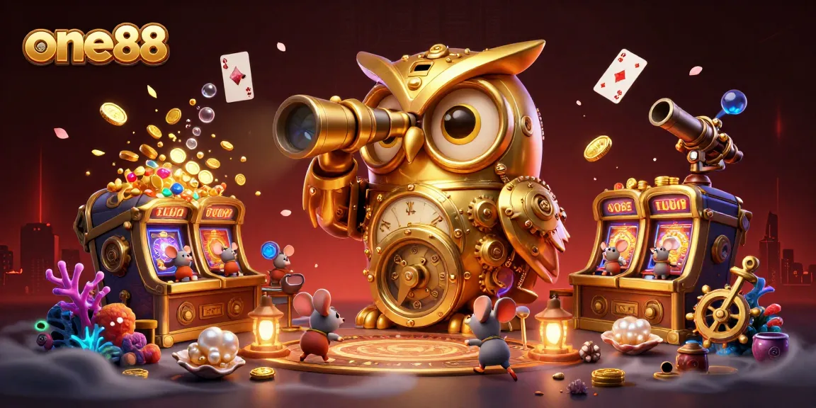 Experience thrilling gameplay with one88's vibrant 3D casino scene featuring unique characters and dynamic elements.