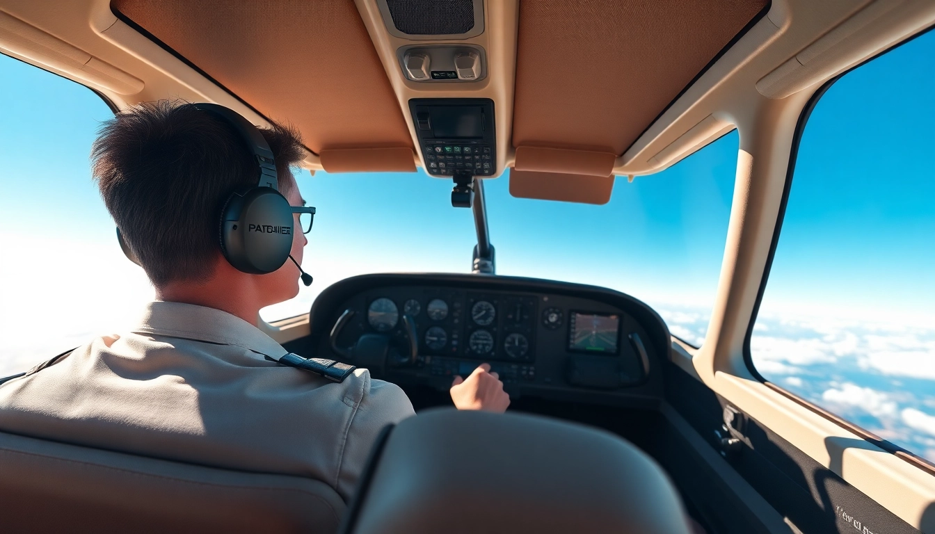 Pilot study at a pilot school near me, showcasing a focused pilot in a training cockpit.