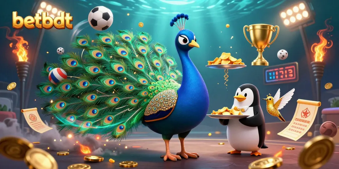 Experience thrilling sports action in betbdt with dynamic characters and golden betting elements.