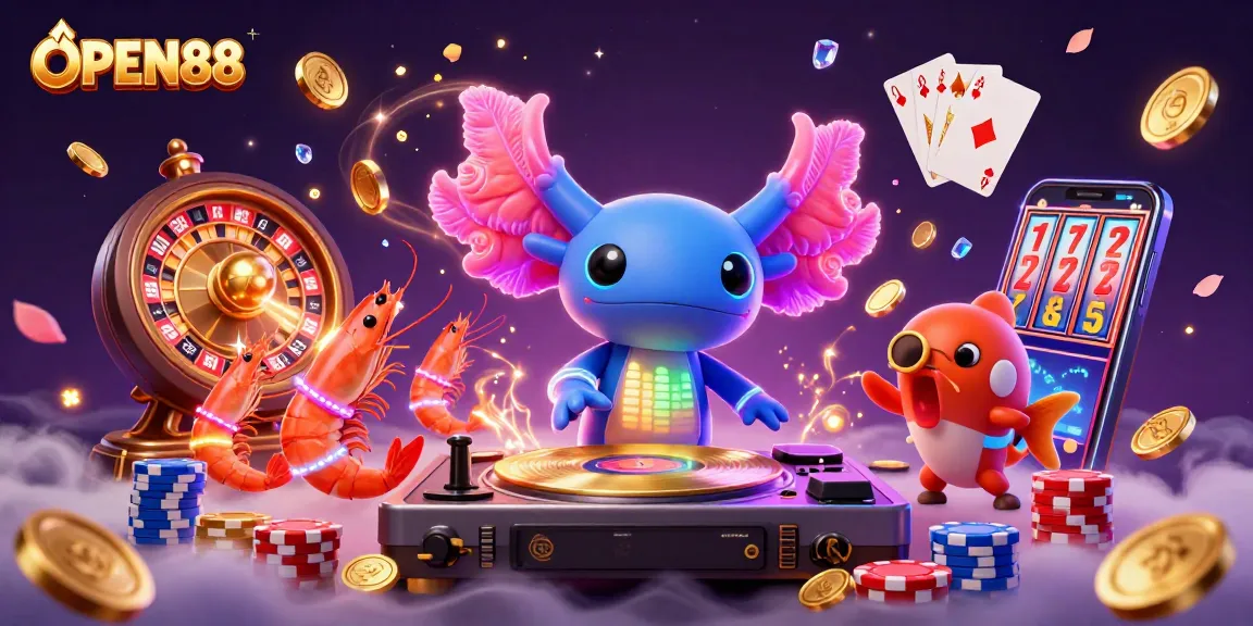 Experience thrilling gameplay at OPEN88 with vibrant 3D characters and casino elements.