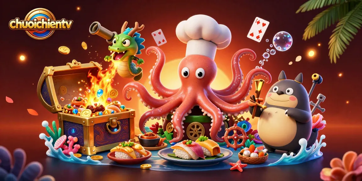 Experience thrilling gaming with chuoichientv, featuring dynamic characters and vibrant casino elements.