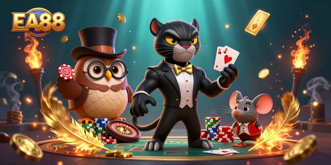 Experience thrilling gameplay at EA88 featuring stylish characters and vibrant casino elements.