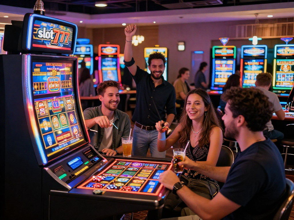 Pengalaman bermain slot777 di kasino yang meriah dengan teman-teman.