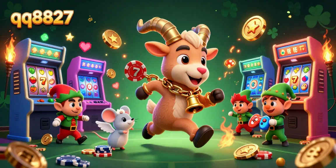 Enjoy excitement at qq8827's lively slot scene with characters in a festive horror casino.