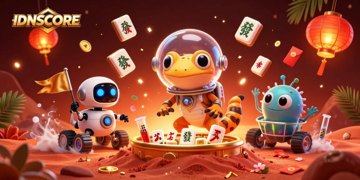 Experience winning at IDNSCORE with our vibrant casino adventure illustration in an engaging Martian setting.