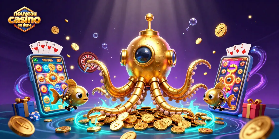 Découvrez un nouveau casino en ligne avec des éléments de jeu innovants et captivants dans une scène colorée.
