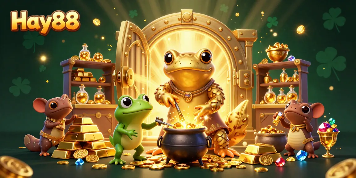 Engage with Hay88's vibrant online casino experience, featuring enchanting gold coin alchemy.