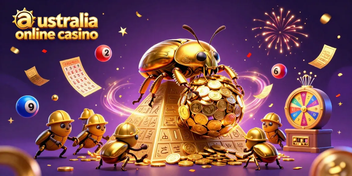 Engage with australia online casino excitement in this 3D illustration of lottery fun and wealth.