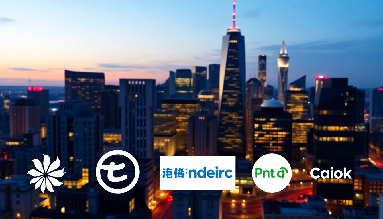 Visual representation of who are the big 6 energy suppliers in the UK, featuring logos against a vibrant city skyline.