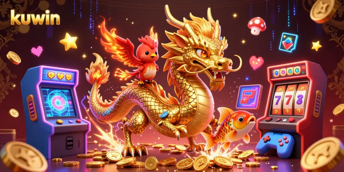 Experience thrilling gameplay with kuwin's exciting golden dragon and vibrant casino elements.