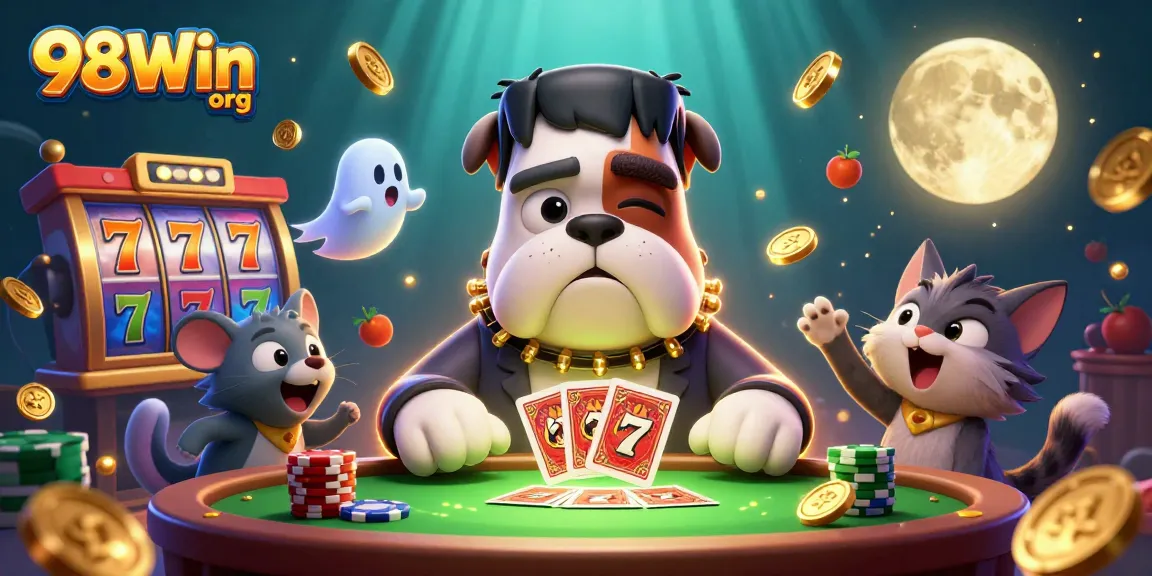 Engage with exciting gameplay at 98Win org, featuring 3D characters and slot machines.