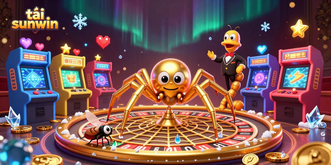 Engage with tải sunwin as a golden spider spins a roulette web, captivating the thrill of casino gaming.