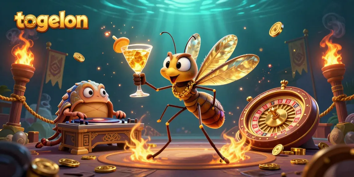 Engage with the vibrant world of togelon, where a frozen mosquito mascot and trilobite DJ create a lively casino atmosphere.