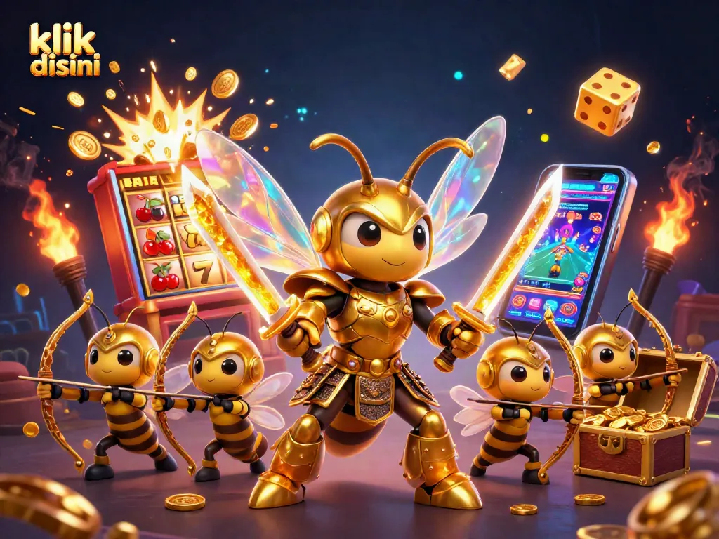Engage with thrilling casino action at klik disini, featuring vibrant 3D characters amidst jackpots and gaming elements.