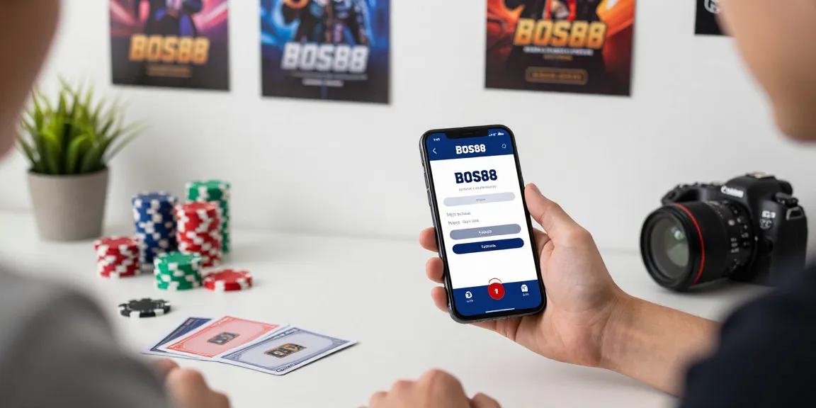 Proses Cara Login BOS88 dengan antarmuka aplikasi di smartphone dan suasana bermain yang mengasyikkan